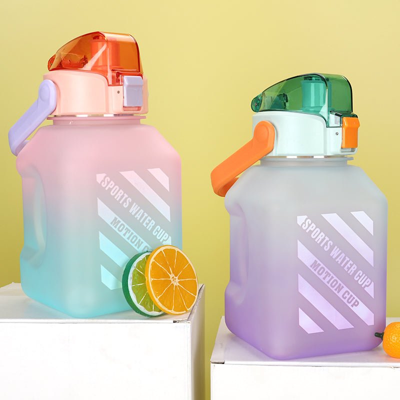 Portable High Value Square Sports Water Bottle With Straw. - DS Traders