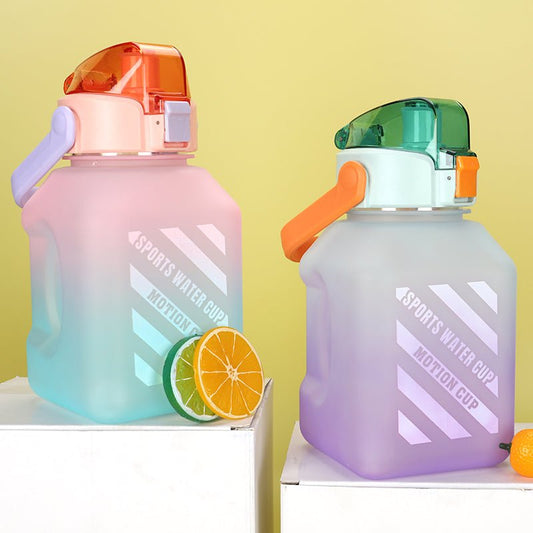 Portable High Value Square Sports Water Bottle With Straw. - DS Traders