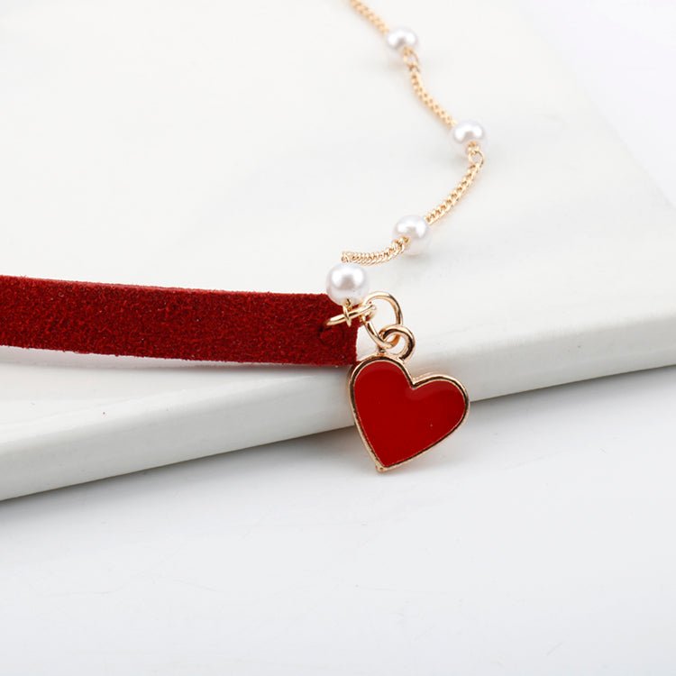 Red Velvet Heart Necklace - DS Traders
