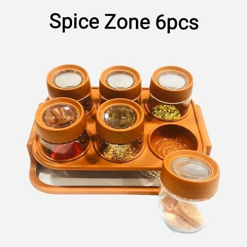 Spice Zone 6 Pieces Masala Rack With Elegant Stand - DS Traders