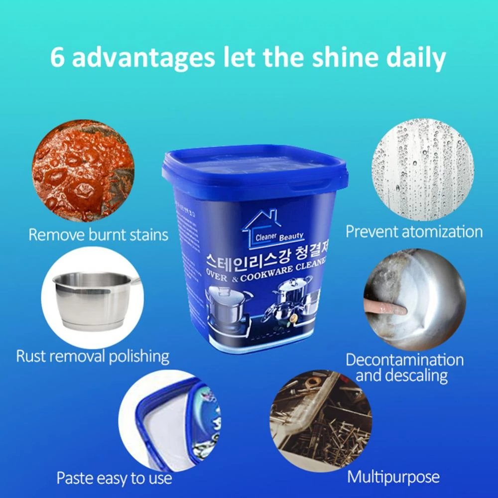 Stainless Steel Cleaning Paste Remove Stains Multi-Purpose Cleaner Home Kitchen Bathroom Accessories - DS Traders