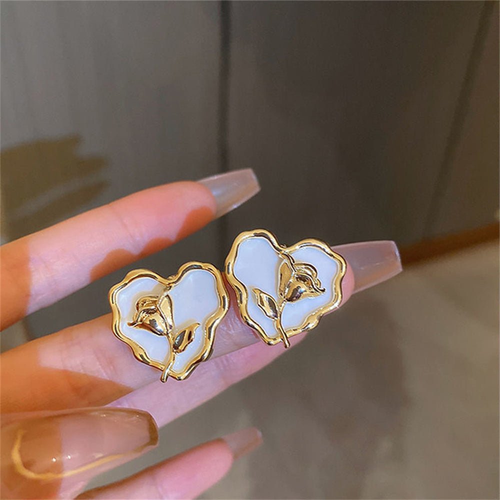 Stud Heart & Flower Earrings - DS Traders