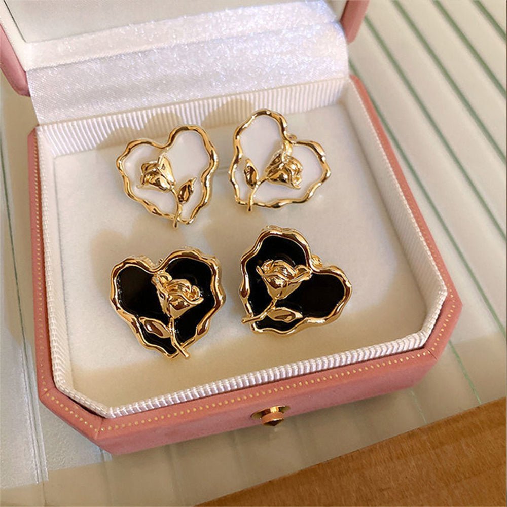 Stud Heart & Flower Earrings - DS Traders