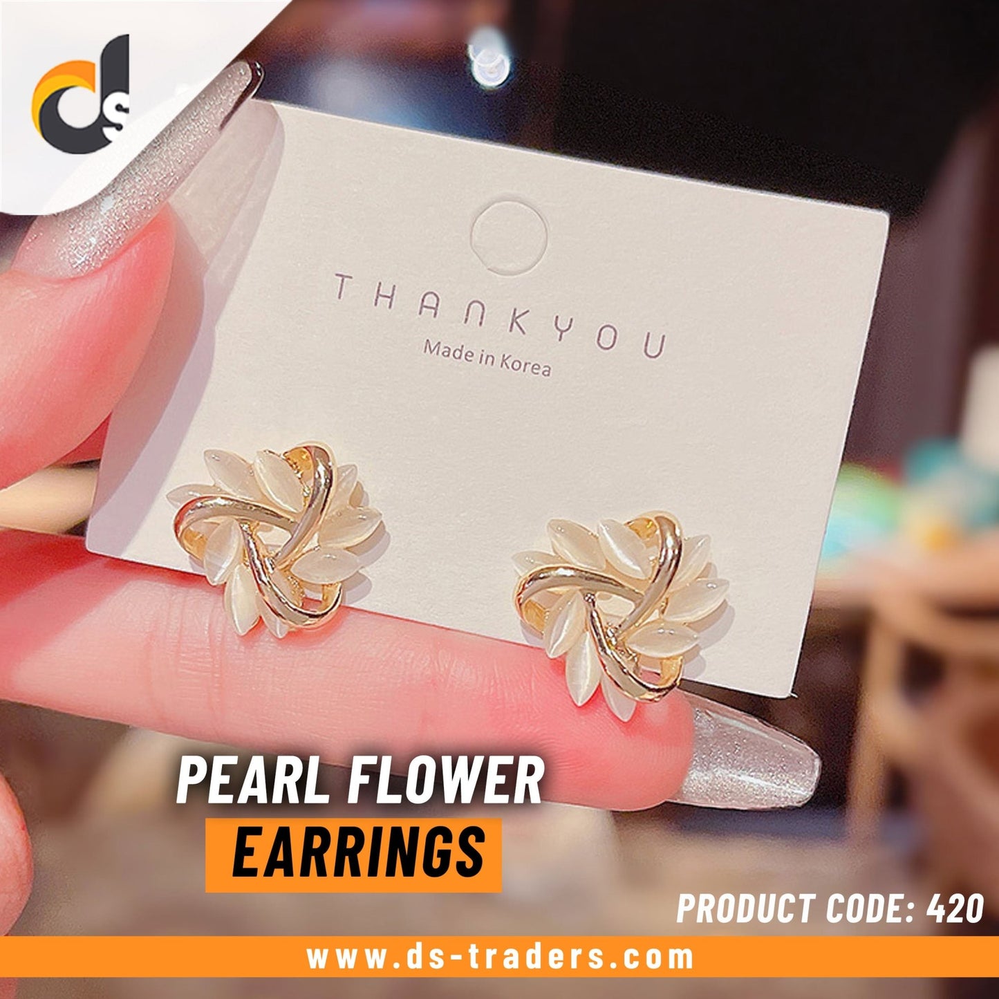 Stud Rose Pearl Flower Earrings - DS Traders