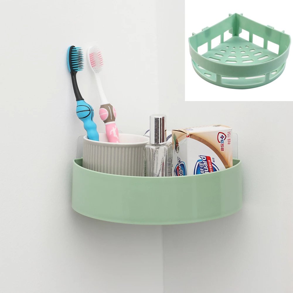 Universal Corner Shelf Storage Rack Wall Mounted Plastic Storage Organizer - DS Traders