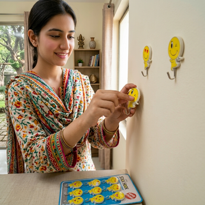 9PCs Emoji Self-Adhesive Wall Hook