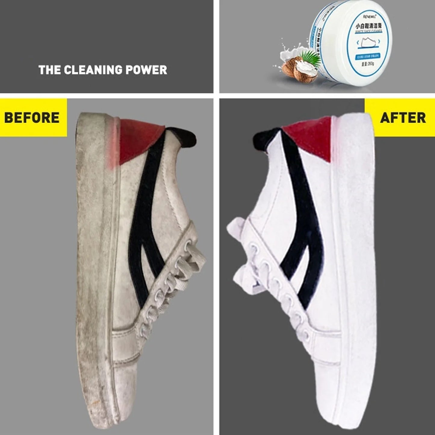 White Shoe Cleaner Polish with Sponge