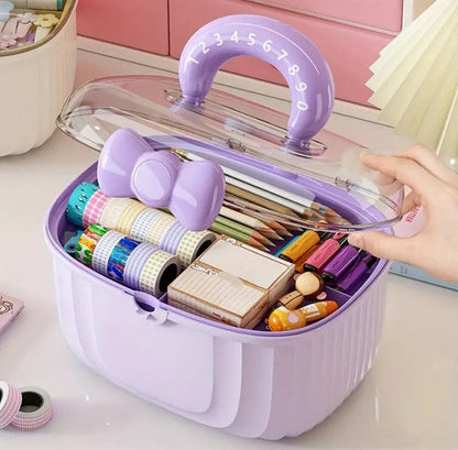 Cute Storage Box with Handle and Bow