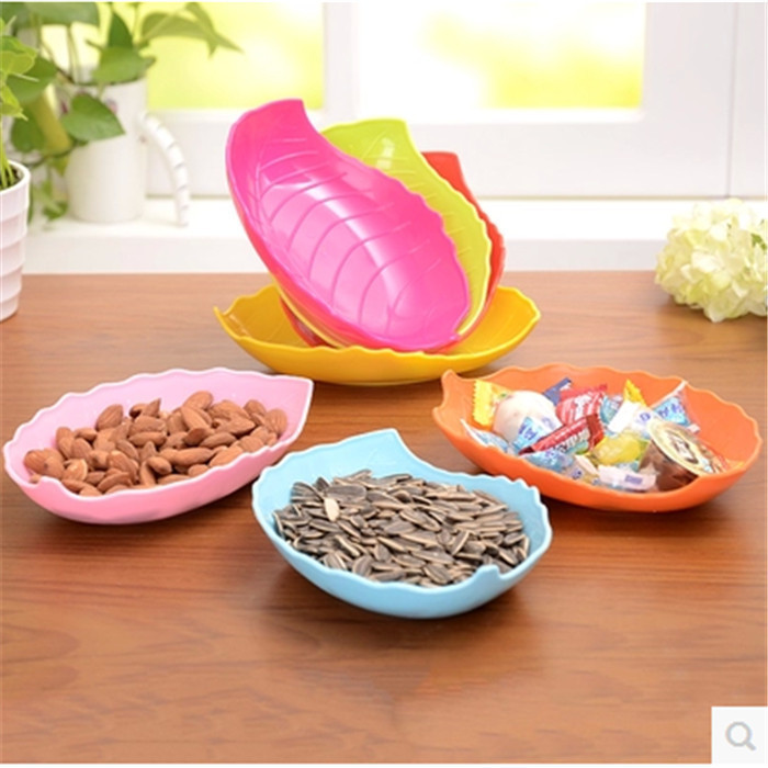 1PC Plastic Leave Shape Tray