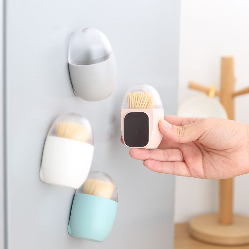 Egg Shape Magnetic Toothpick Storage Container
