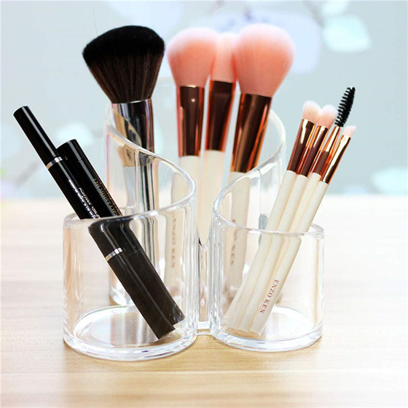 3 Compartments Transparent Acrylic  Cosmetic Organizer