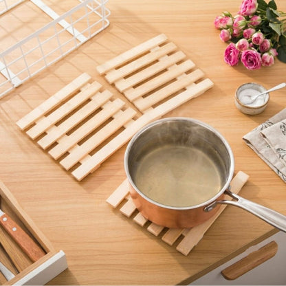 1PC Wooden Heat Resistant Table Mat