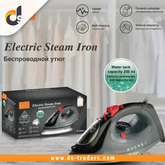Electric Steam Iron  Non-Stick Plate 1800W