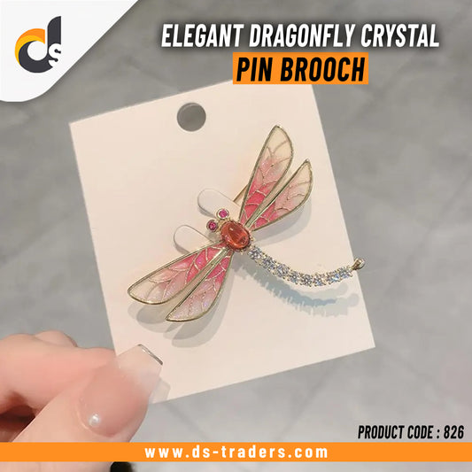 Elegant Dragonfly Crystal Pin Brooch
