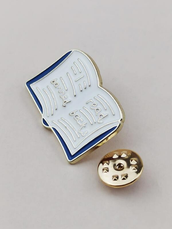 Stylish Open Book Pin Brooch