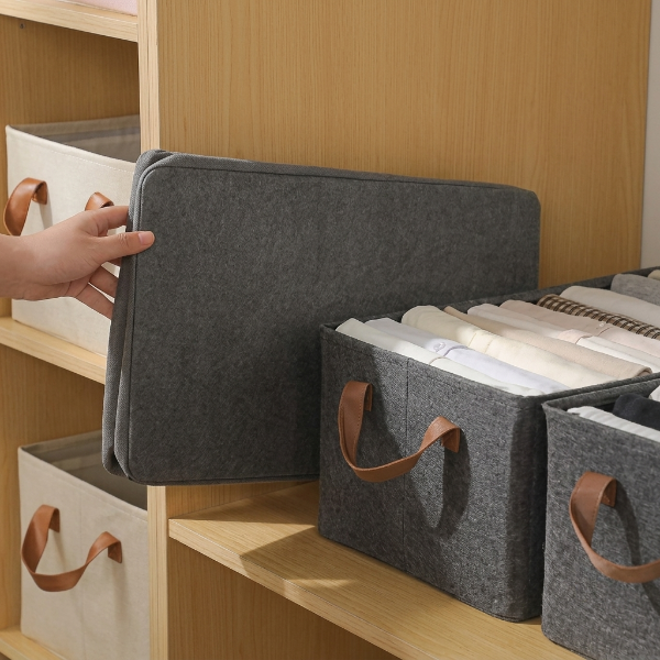 Foldable Clothes Storage Box With Steel Rods