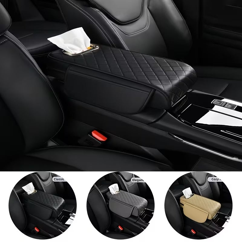 Multifunctional Car Armrest Cushion with Tissue Holder