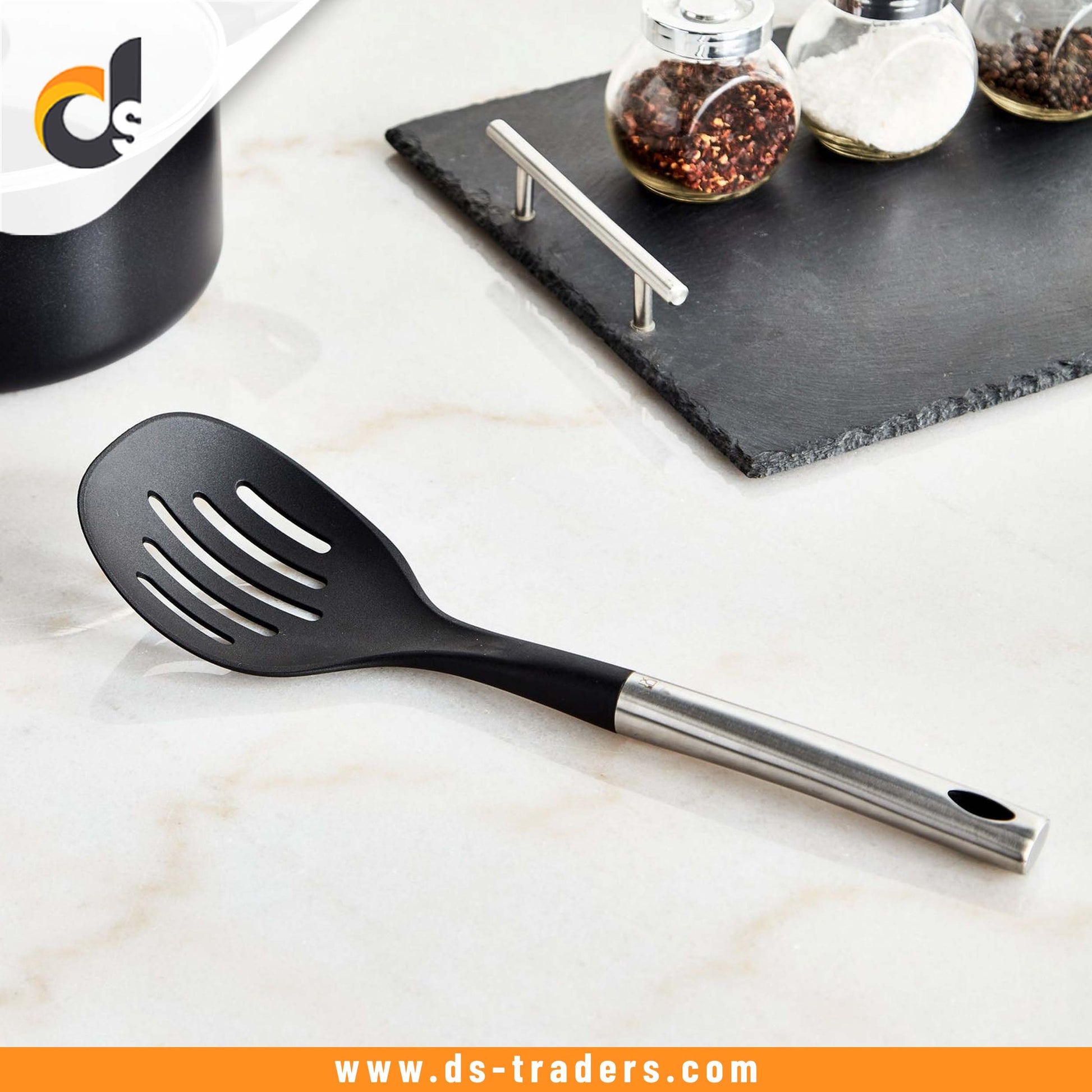 1Pc Plastic Non-stick Slotted Spoon