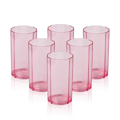 PACK OF 6 - ELEGANT DESIGN ACRYLIC WATER GLASS