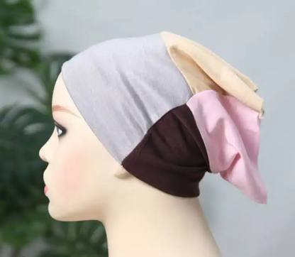 4 in 1 Muslim hijab cap Random Colors