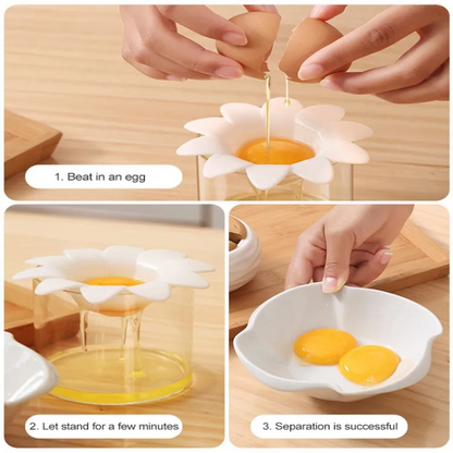 2 Pcs Cute Flower Shape Egg Separator