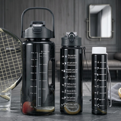 3Pcs Time Track Leakproof Water Bottle