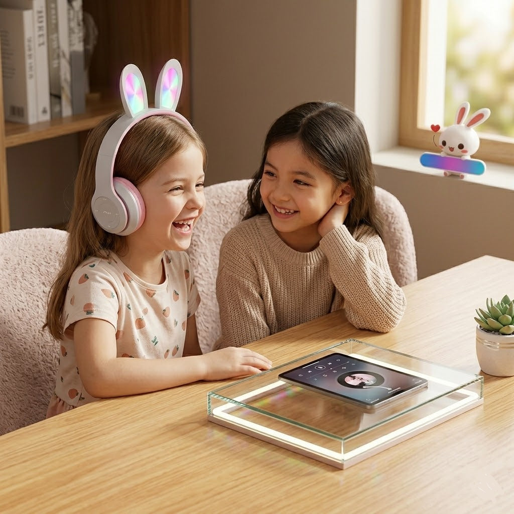 Rechargeable Wireless Headset with LED Light