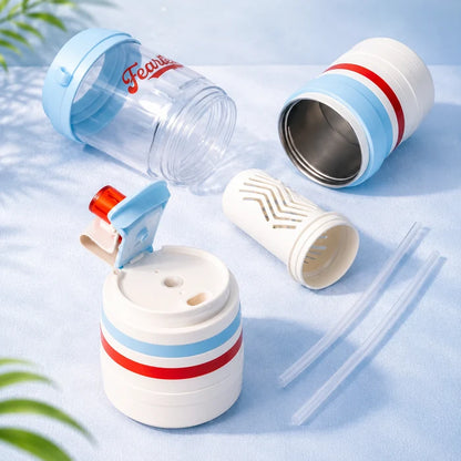 4 in 1 Portable Sports Water Bottle