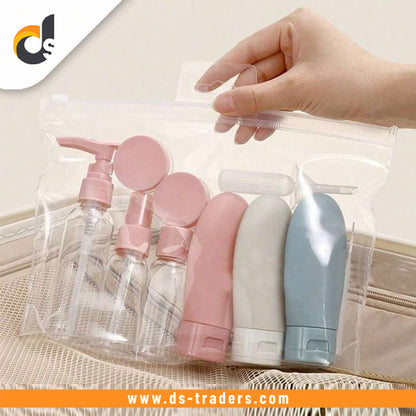 11PCs Reusable Travel Bottle Set With Pouch