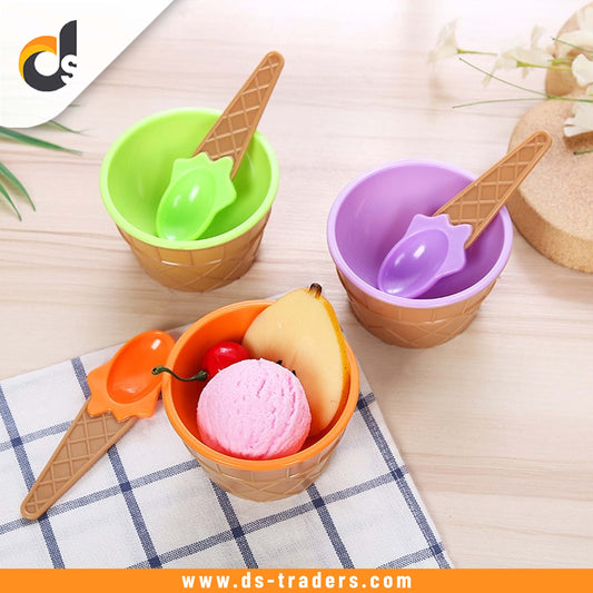 2PCs Creative Ice Cream Shape Bowl