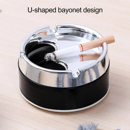 Unbreakable Ashtray with Stainless Steel Lid