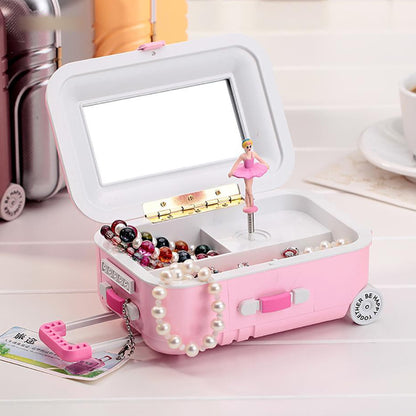 Charming Suitcase Music Jewelry Box