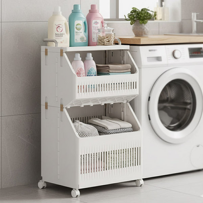 2-Tier Multipurpose Storage Rack with Wheels