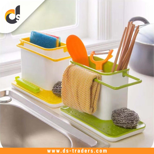 3-in-1 Plastic Kitchen Sink Storage Shelf