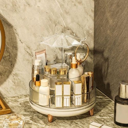 360 Rotating Acrylic Umbrella Cosmetic Organizer