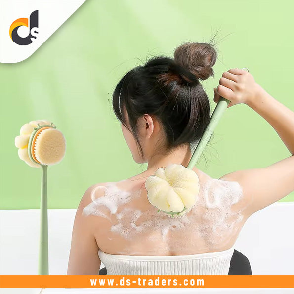2 in 1 Long Handle Shower Body Brush Back Scrubber
