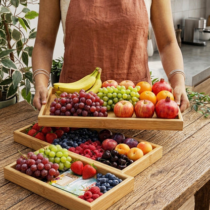 Set of 3 pcs Wooden Serving Trays