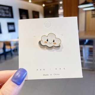 Cute Smiley Cloud Shape Pin Brooch