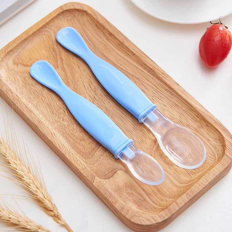 2 Pcs Soft Silicone Baby Spoon