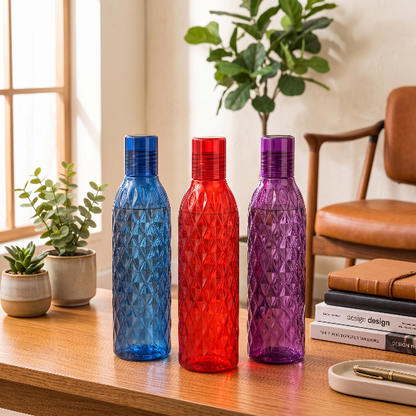 Crystal Cut Plastic Water Bottle 1000ML