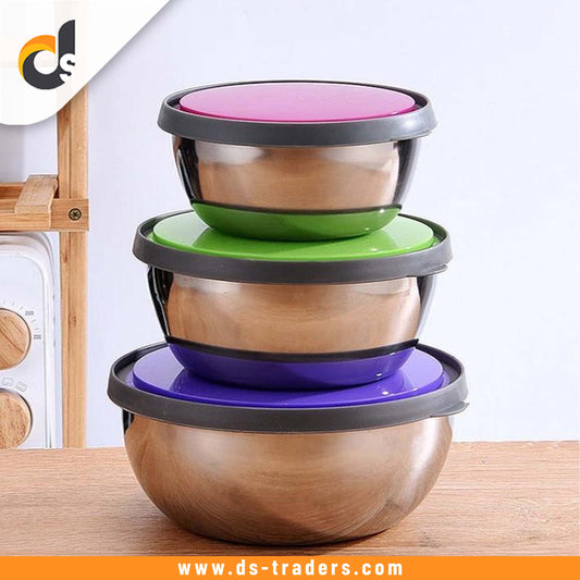 3PCs Stainless Steel Food Storage Bowl