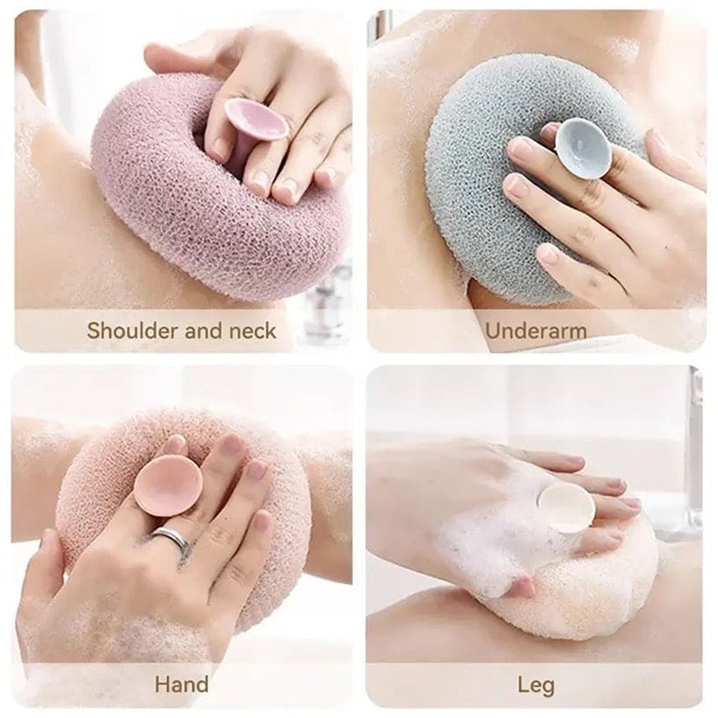 Soft Mesh Bath Brush with Suction Cup