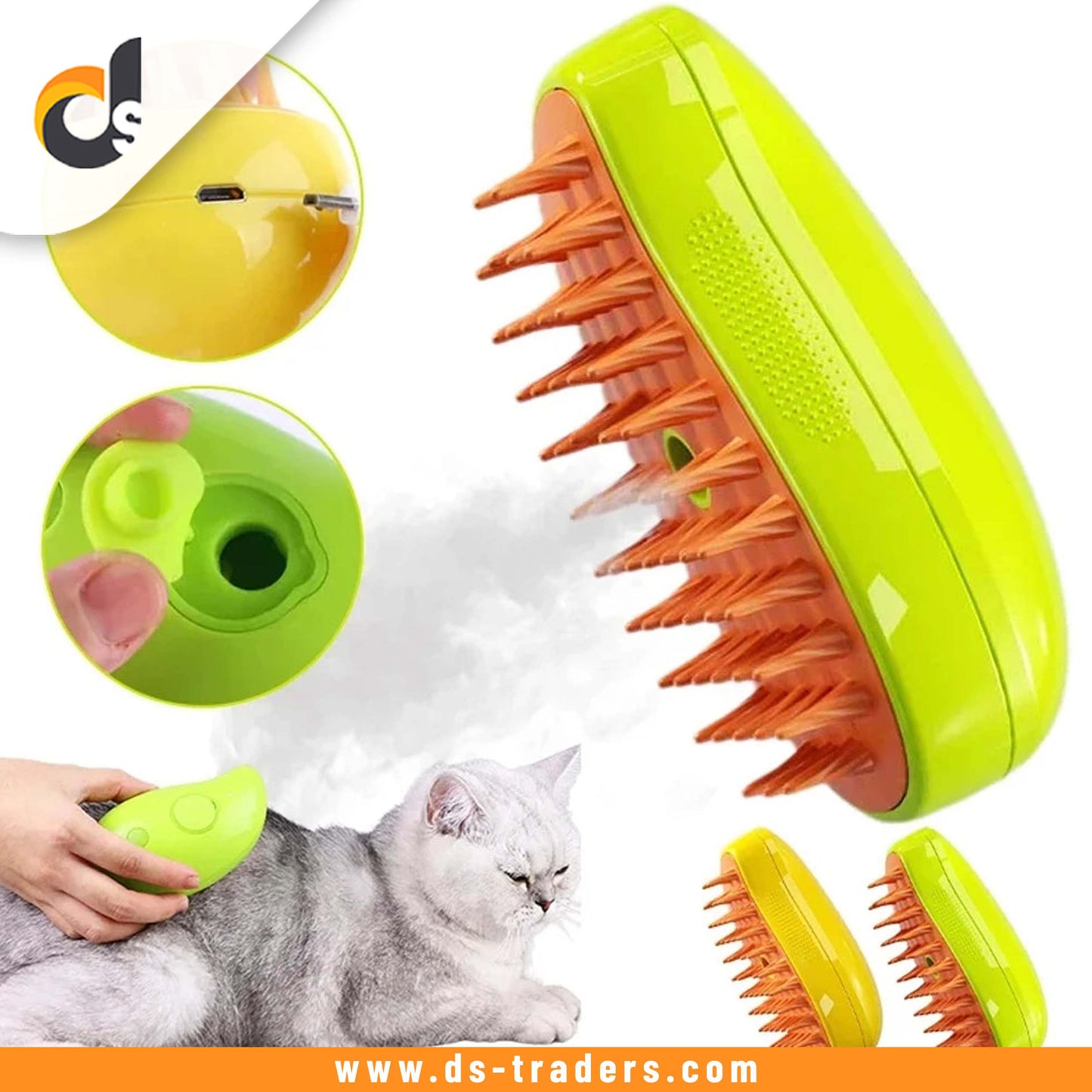 3 In 1 Cat Electric Steam Hair Comb Brush