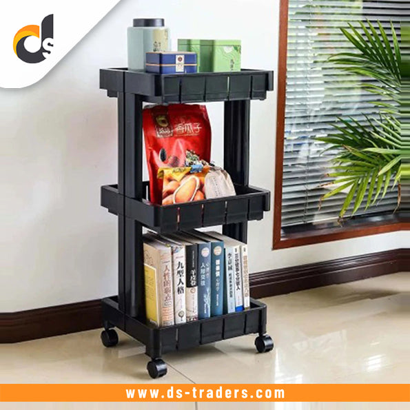 3 Tier Storage Adjustable Trolley