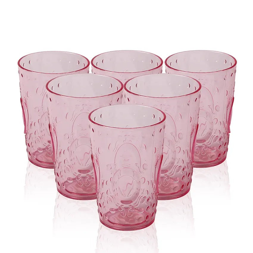 PACK OF 6 -  LUXURY ACRYLIC WATER GLASS