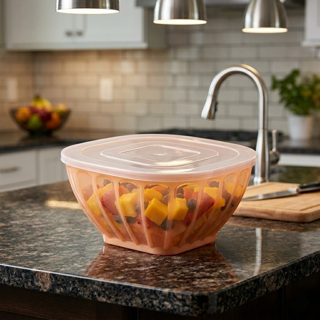 Stackable Square Plastic Bowl with Lid