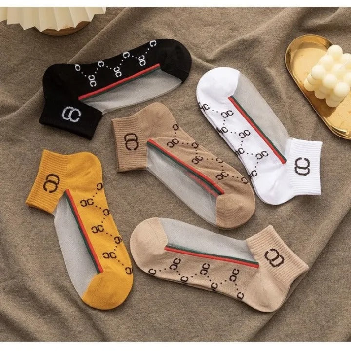 5Pairs/Set Fashion Women's Net Socks