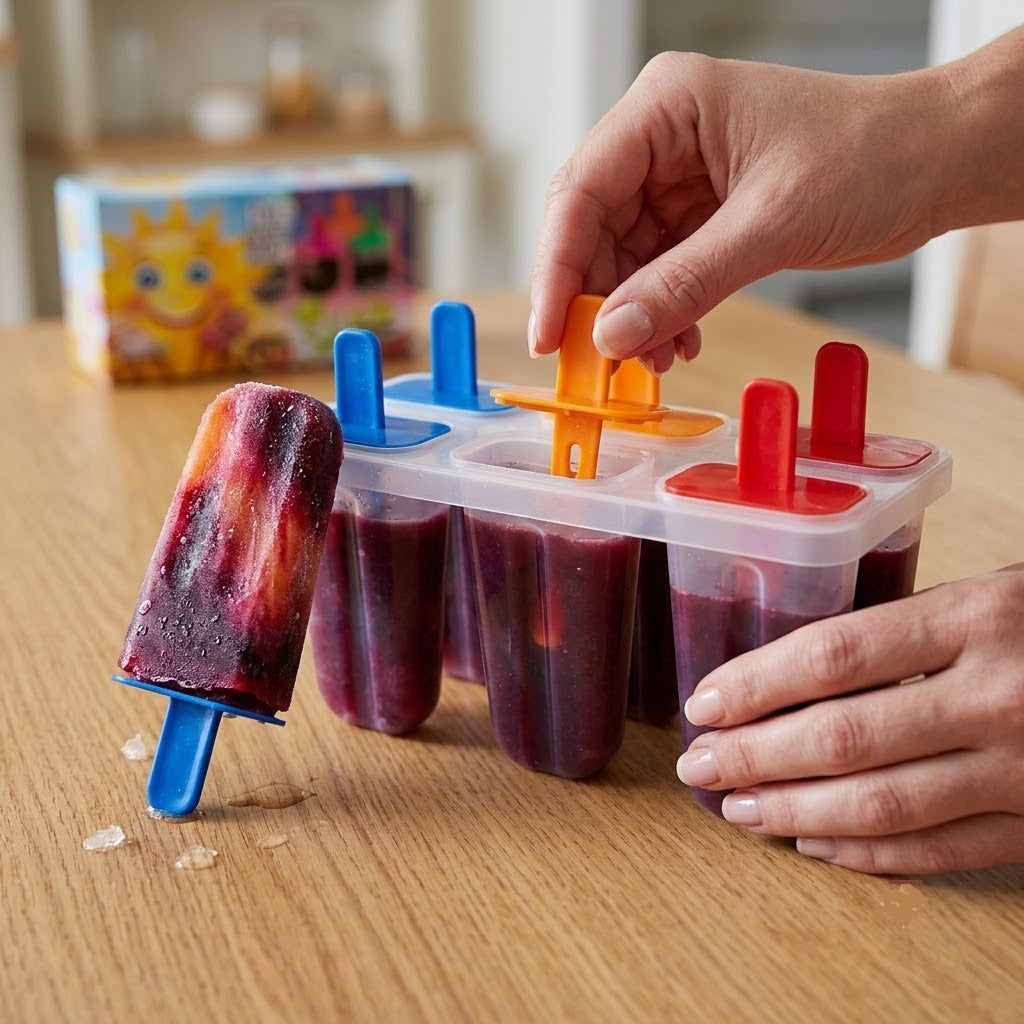 6PCs Reusable Ice Lolly Maker Set