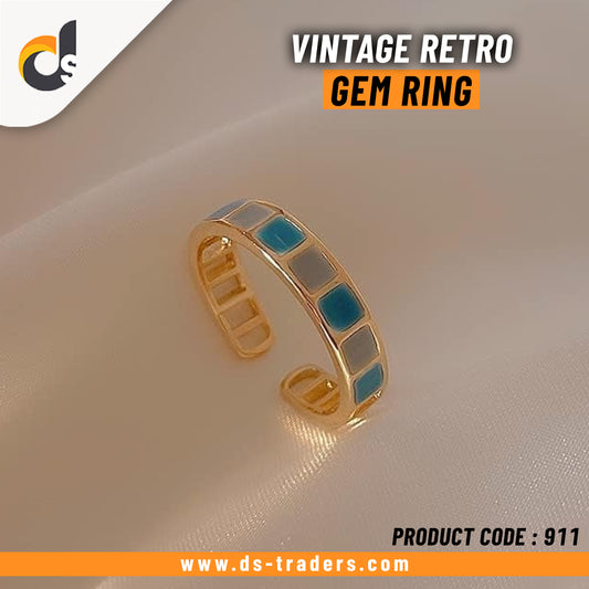 Vintage Retro Adjustable Gem Ring