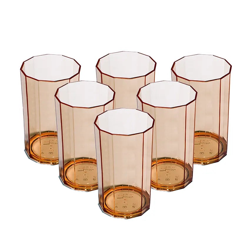 PACK OF 6 - ELEGANT DESIGN ACRYLIC WATER GLASS